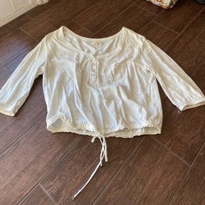 Aerie quarter sleeve crop top